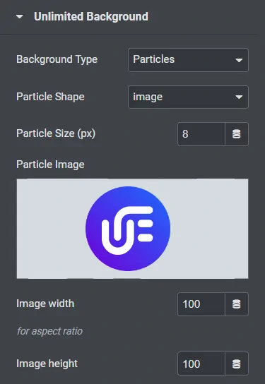 Particles Background Image Setting